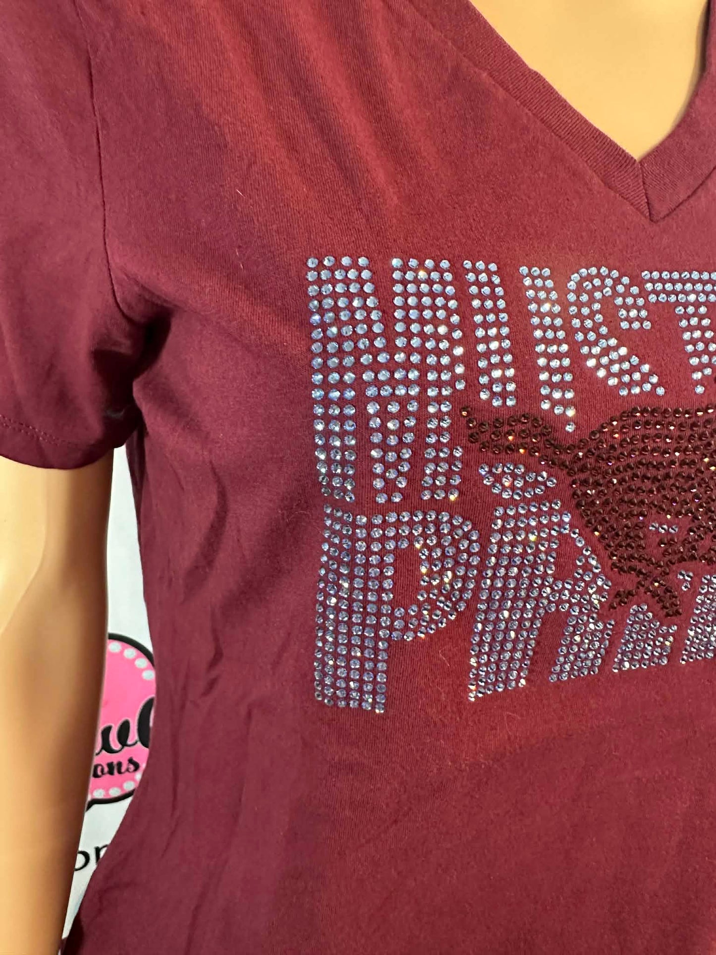Mustang Pride Women's Fitted Vneck Tshirt (Sample)