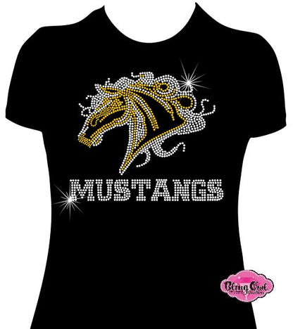 Hugo Owens Mustangs Head Womens Fitted Tshirt