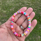 multi_color_neon_heishi_bracelet fashionable_bracelet cute_and_trendy_bracelet ladies_colorful_bracelet