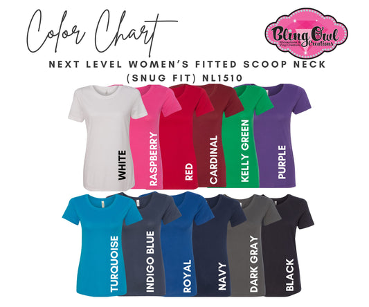 Next Level Women's Fitted (Snug fit) Colors (No product/not for sale)