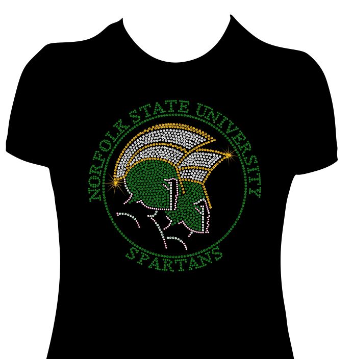 NSU Norfolk State Spartans Circle Logo 1 (Rhinestone Design)