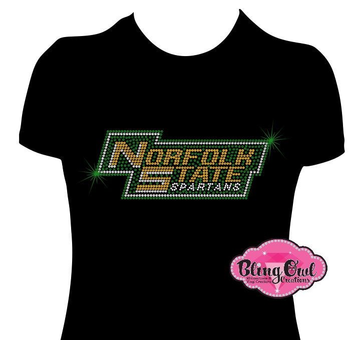 NSU Norfolk State Block Logo (Rhinestone Design)