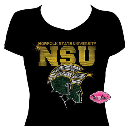 NSU Norfolk State Spartans Block logo Vneck Fitted Tshirt