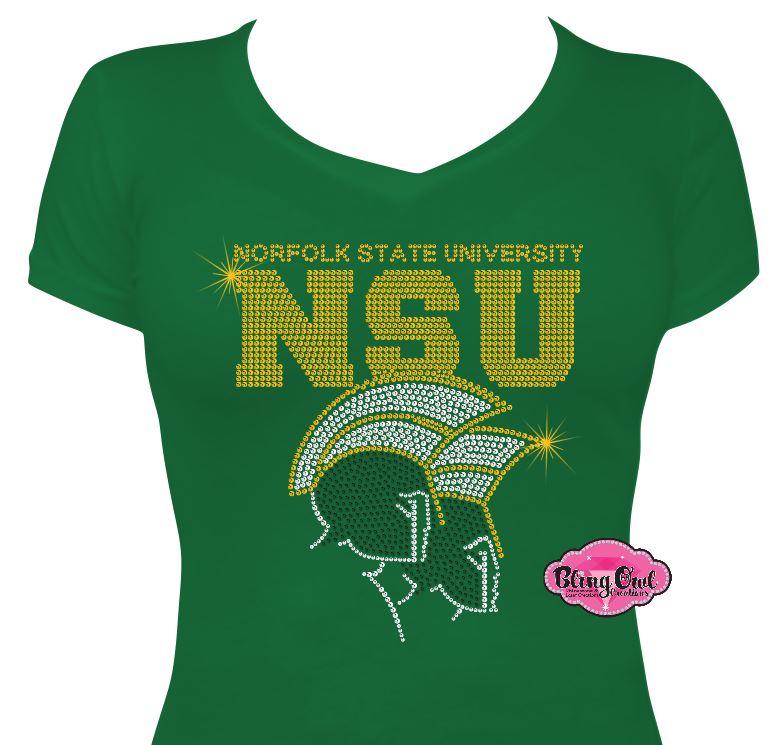 NSU Norfolk State Spartans Block logo Vneck Tshirt