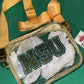 NSU Gold Clear Crossbody Purse with Bling Decal and Adjustable Strap
