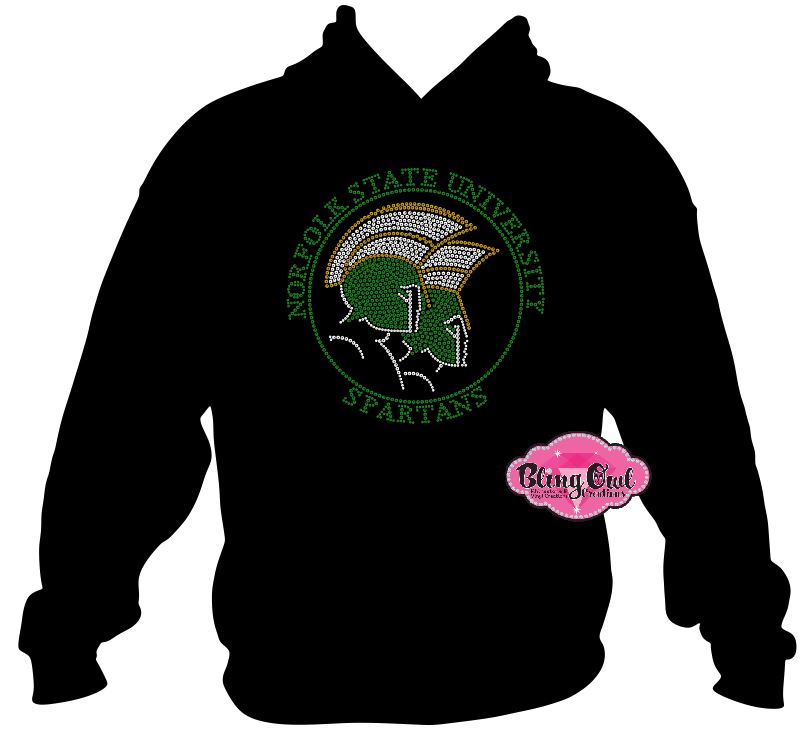 NSU Norfolk State Spartans Circle Logo 1 (Rhinestone Design)