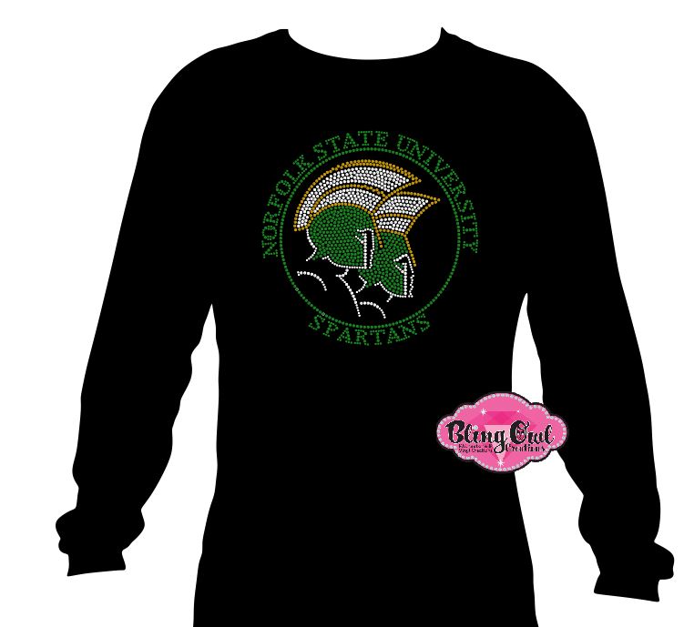 NSU Norfolk State Spartans Circle Logo 1 (Rhinestone Design)