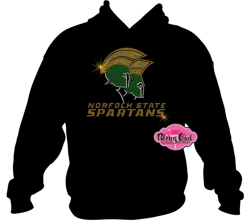 NSU Norfolk State Spartans Logo 1 (Rhinestone Design)