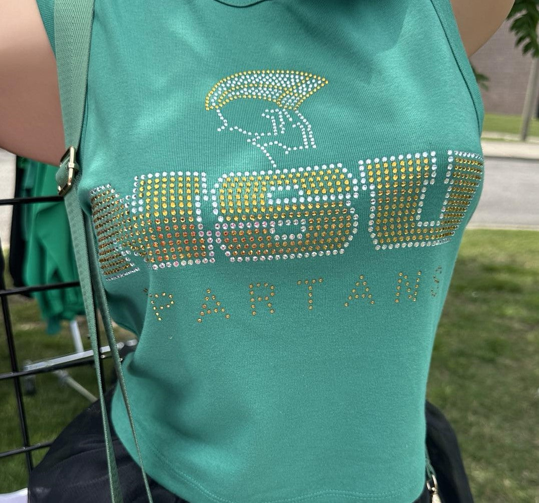 NSU Spartans Small Logo Womens Tank Crop Top