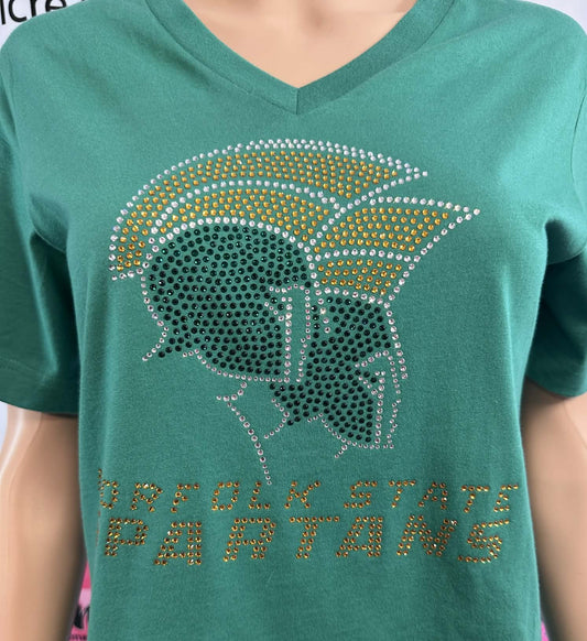 NSU Norfolk State Spartans Logo VNeck Unisex Tshirt (Sample)