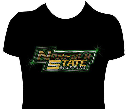 NSU Norfolk State Block Logo (Rhinestone Design)