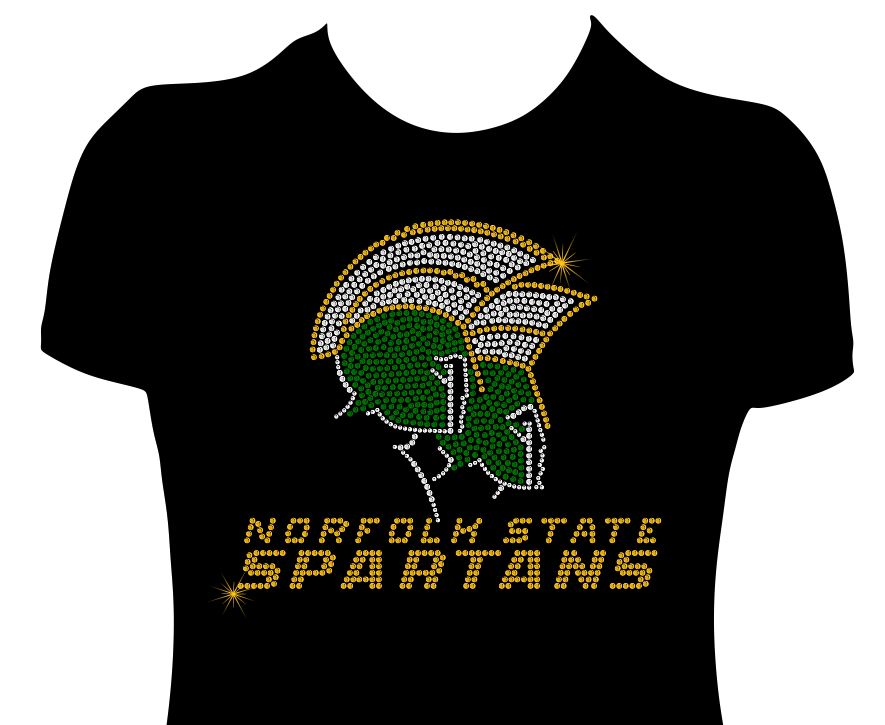 NSU Norfolk State Spartans Logo 1 (Rhinestone Design)