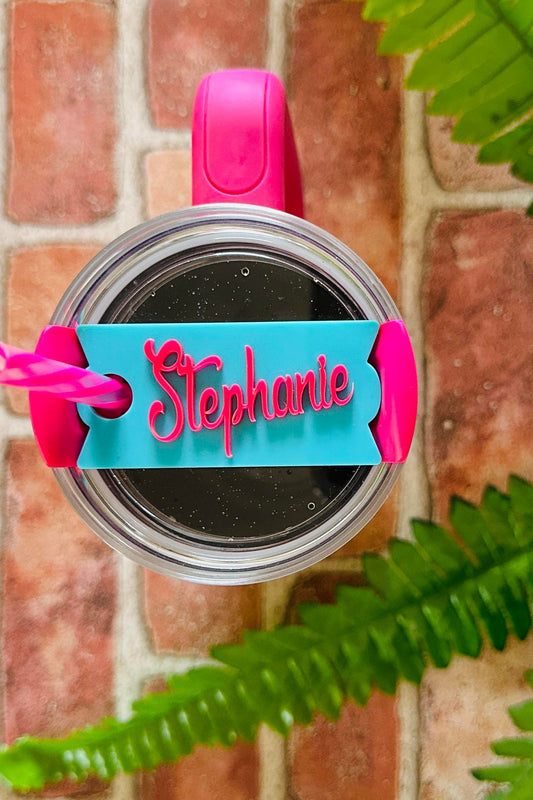 Name plate cup topper cup plate personalized acrylic plates Tumbler cup name, name tag for tumbler, tumbler name plate, tumbler name tag