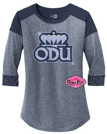 ODU Crown Womens Top 3/4 Sleeve with Bling Sleeves