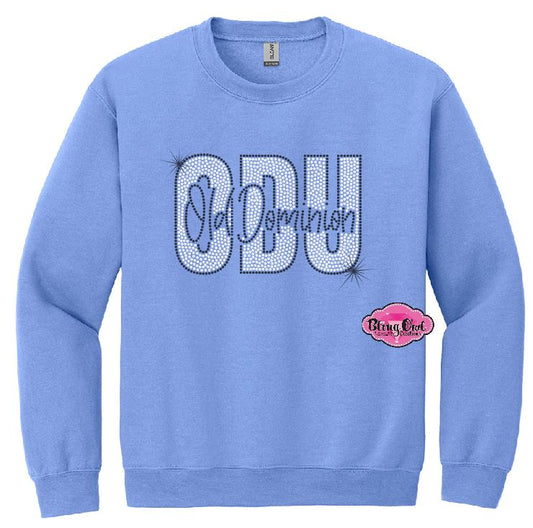 ODU Knockout Bling Hudson Blue Crewneck Unisex