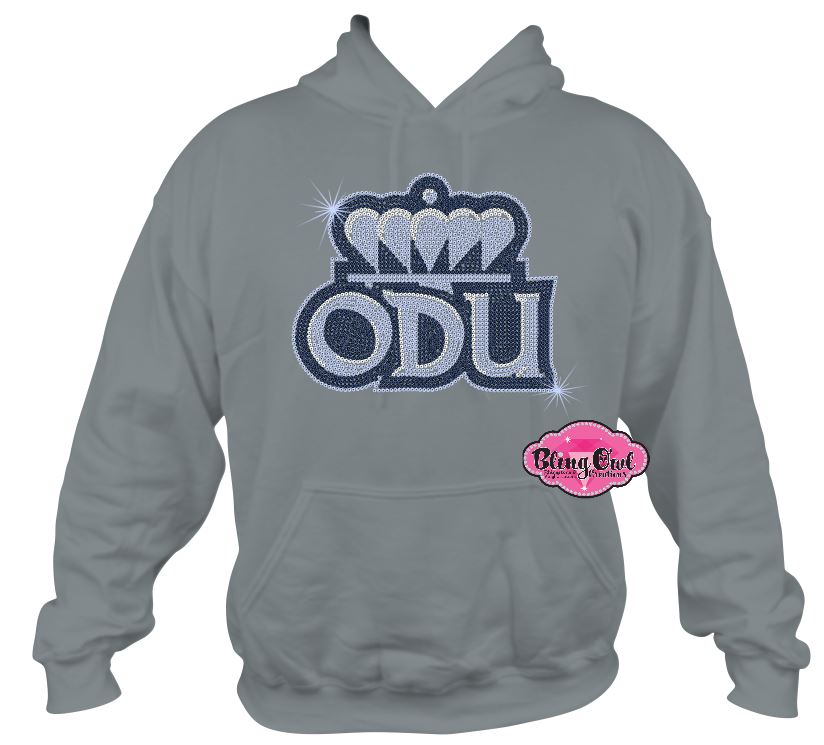 ODU Crown Initial Name Logo (Rhinestone Design)