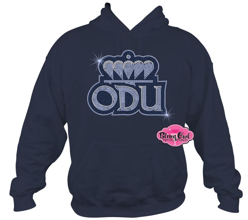 ODU Crown Initial Name Logo (Rhinestone Design)