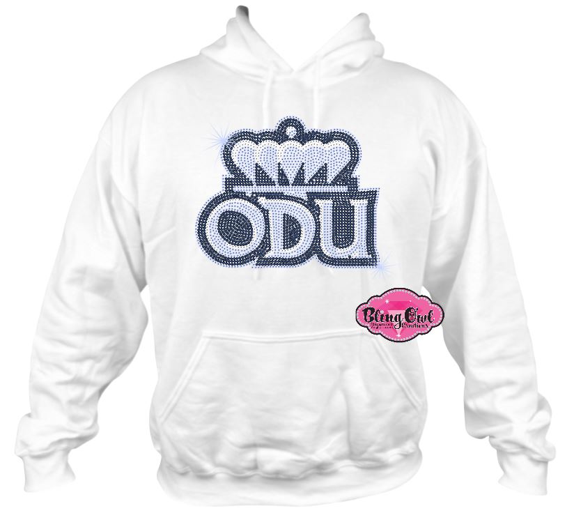 ODU Crown Initial Name Logo (Rhinestone Design)