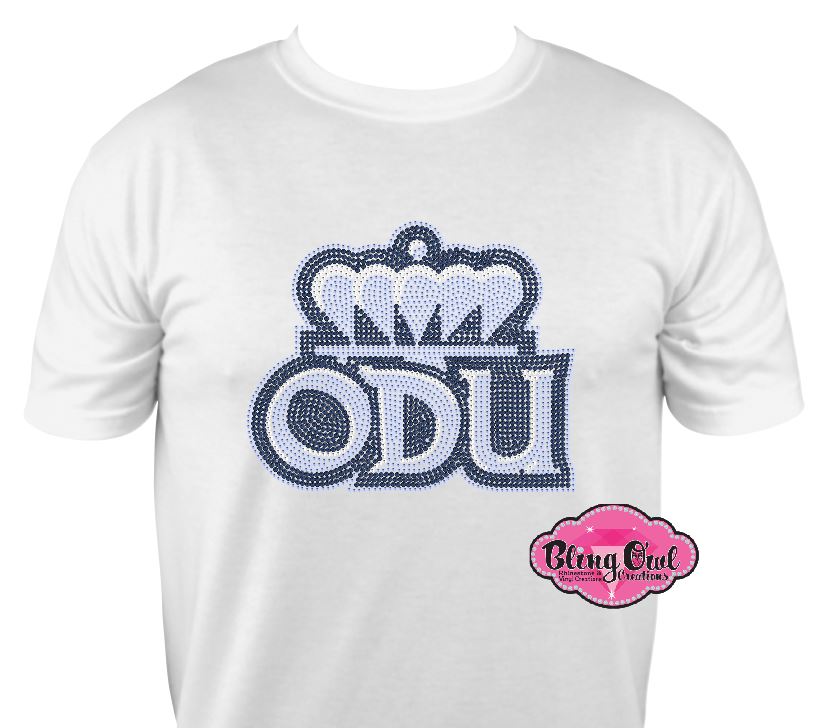 ODU Crown Initial Name Logo (Rhinestone Design)