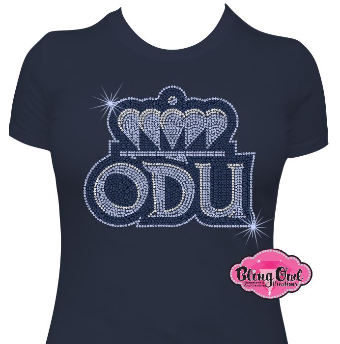 ODU Crown Initial Name Logo (Rhinestone Design)