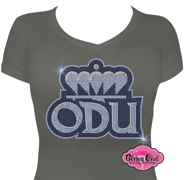 ODU Crown Initial Name Logo (Rhinestone Design)