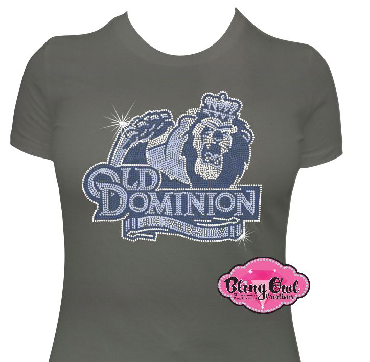 ODU Lion Face Old Dominion University Logo (Rhinestone Design)