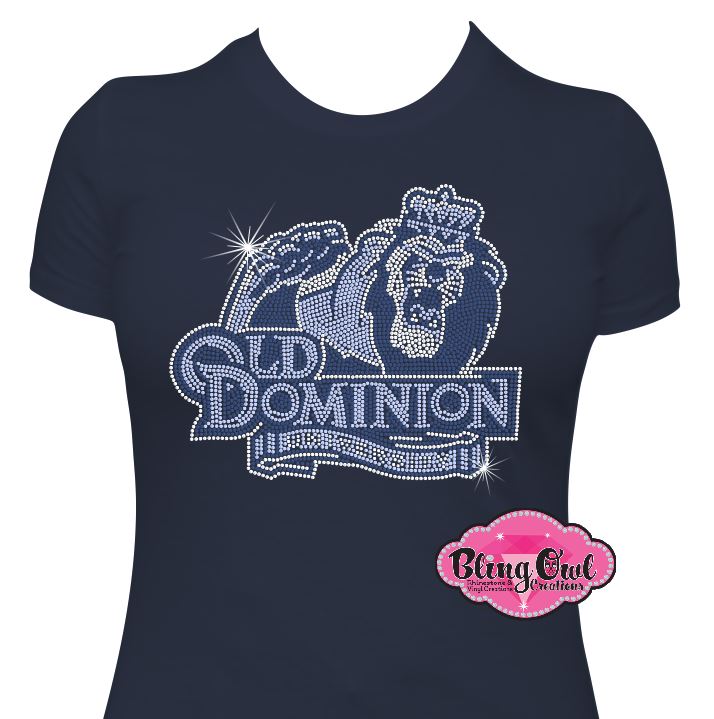 ODU Lion Face Old Dominion University Logo (Rhinestone Design)