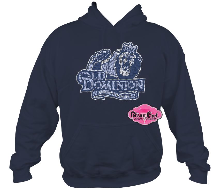 ODU Lion Face Old Dominion University Logo (Rhinestone Design)