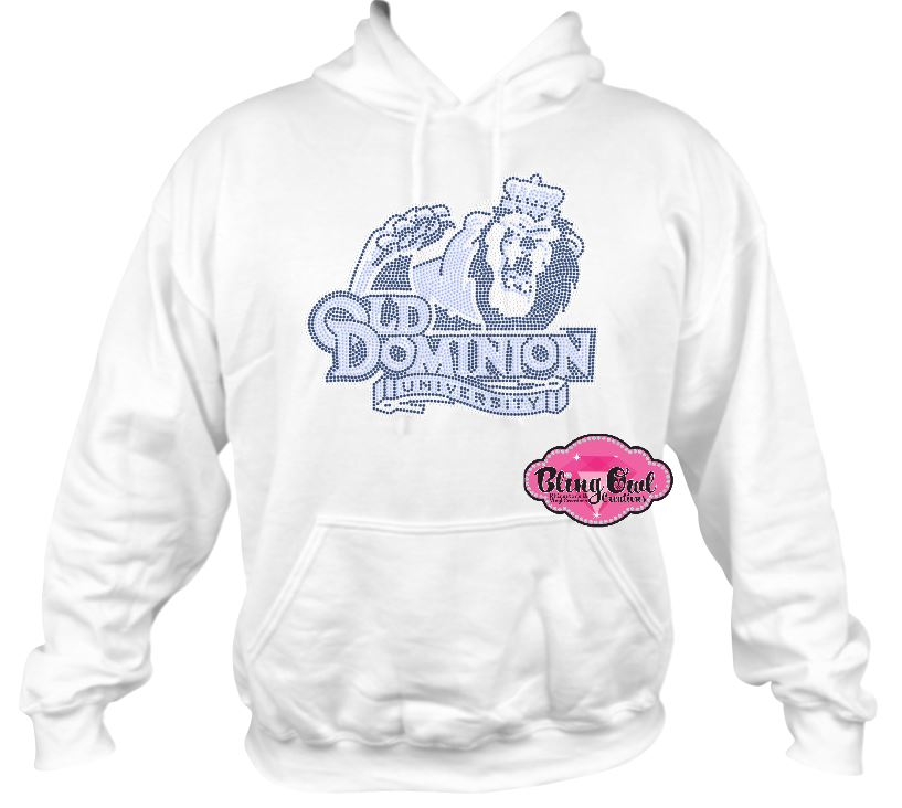 ODU Lion Face Old Dominion University Logo (Rhinestone Design)