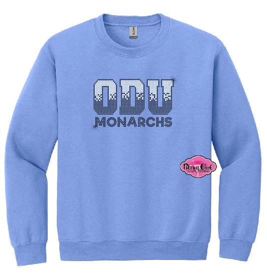 ODU Initials Monarchs Hudson Blue Crewneck Unisex