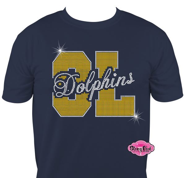 Ocean Lakes Dolphins Large Font Unisex Tshirt