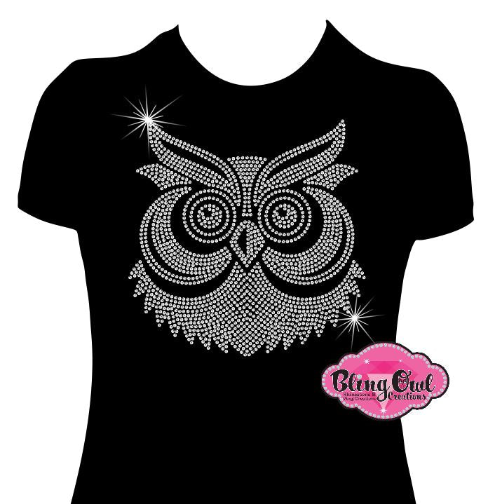 fancy owl lover shirt bling rhinestones sparkle
