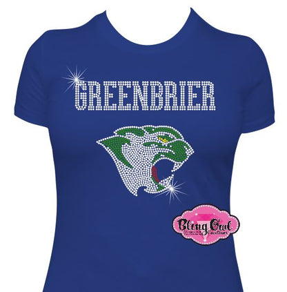 Greenbrier Panthers Side View Womens Fitted Tshirt