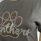 Panthers Paw Print Script Adult Unisex Scoop Neck (Sample)