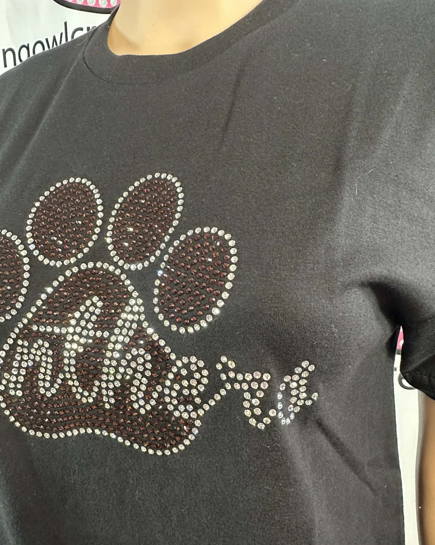 Panthers Paw Print Script Adult Unisex Scoop Neck (Sample)
