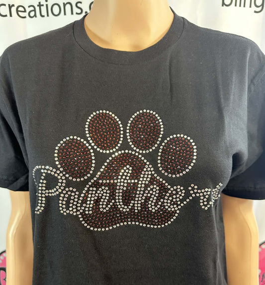 Panthers Paw Print Script Adult Unisex Scoop Neck (Sample)