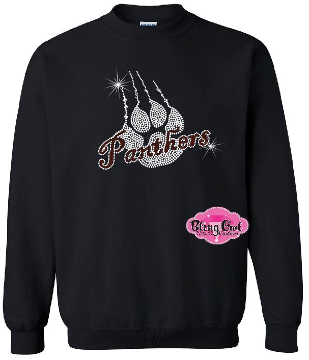 Panthers Paw Print Scratch Adult Unisex Crewneck