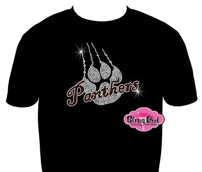 Panthers Paw Print Scratch Adult Unisex Scoop Neck