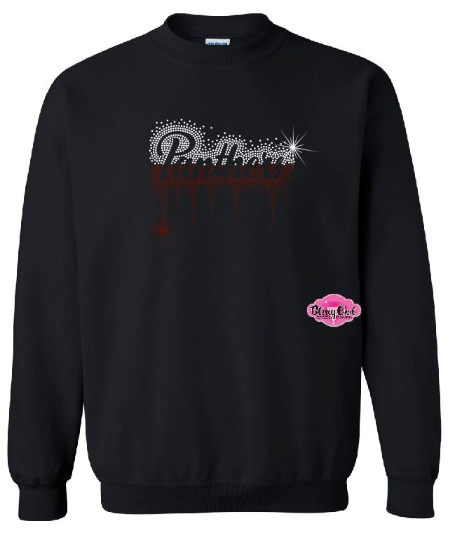 Panthers Drip Script  Adult Unisex Crewneck