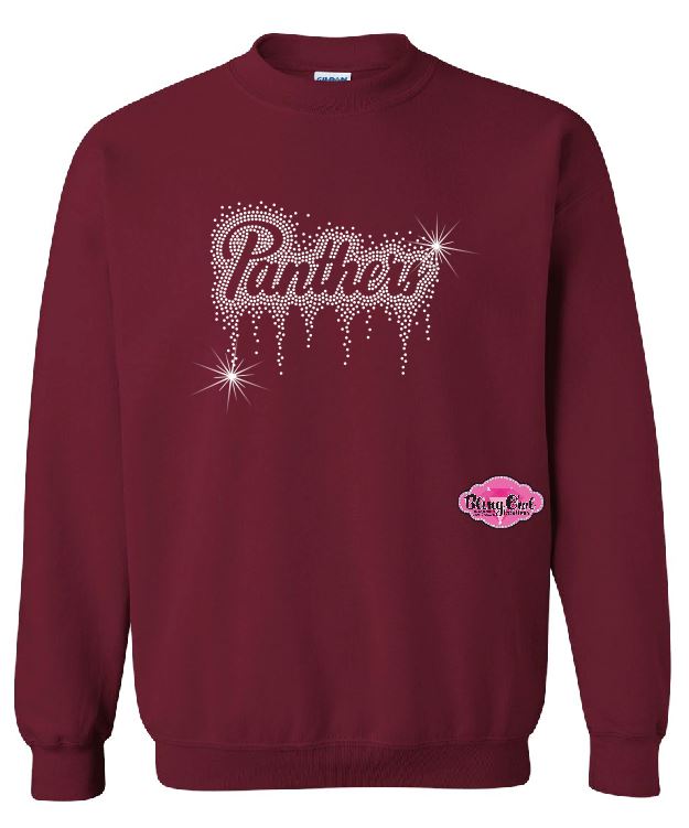 Panthers Drip Script  Adult Unisex Crewneck