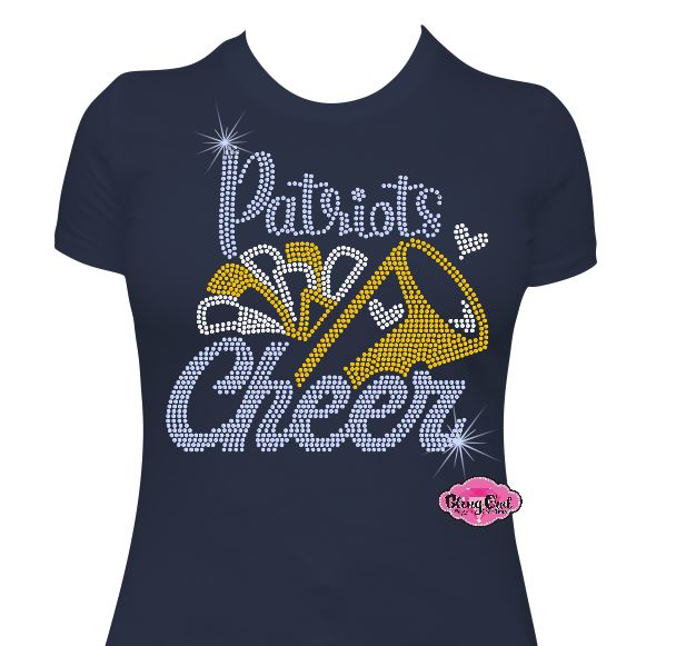 Patriots Cheer Megaphone Short Sleeve Womens Fitted