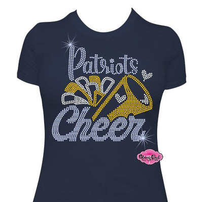 Patriots Cheer Megaphone Short Sleeve Womens Fitted