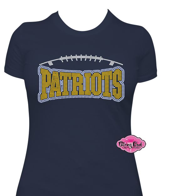 Patriots Curve Football Short Sleeve Womens Fitted
