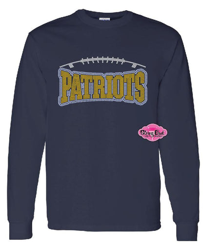 Patriots Curve Football Crewneck