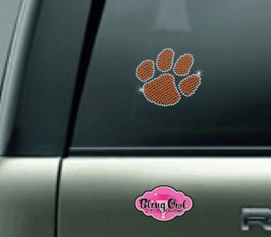 Tigers Paw Print Bling Decal - Rhinestones only