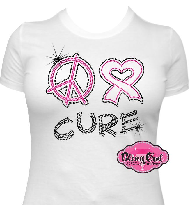 Peace Ribbon Cure (Rhinestone Design)