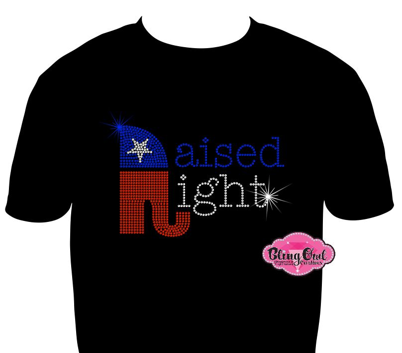 republican elephant raised right elections vote politics shirt rhinestones sparkle bling