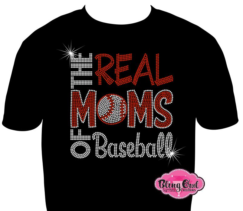 real moms of baseball shirts gameday tshirts rhinestones sparkle bling