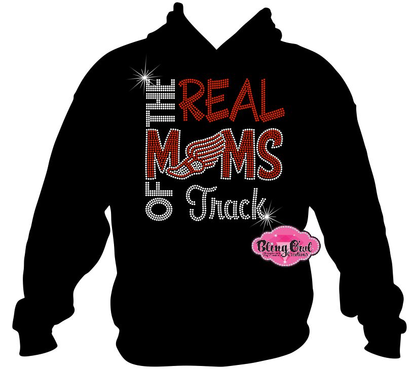 real moms of track_mom design shirt glam_vibes_outfit rhinestones sparkle bling school spirit wear sports mom cheerleader