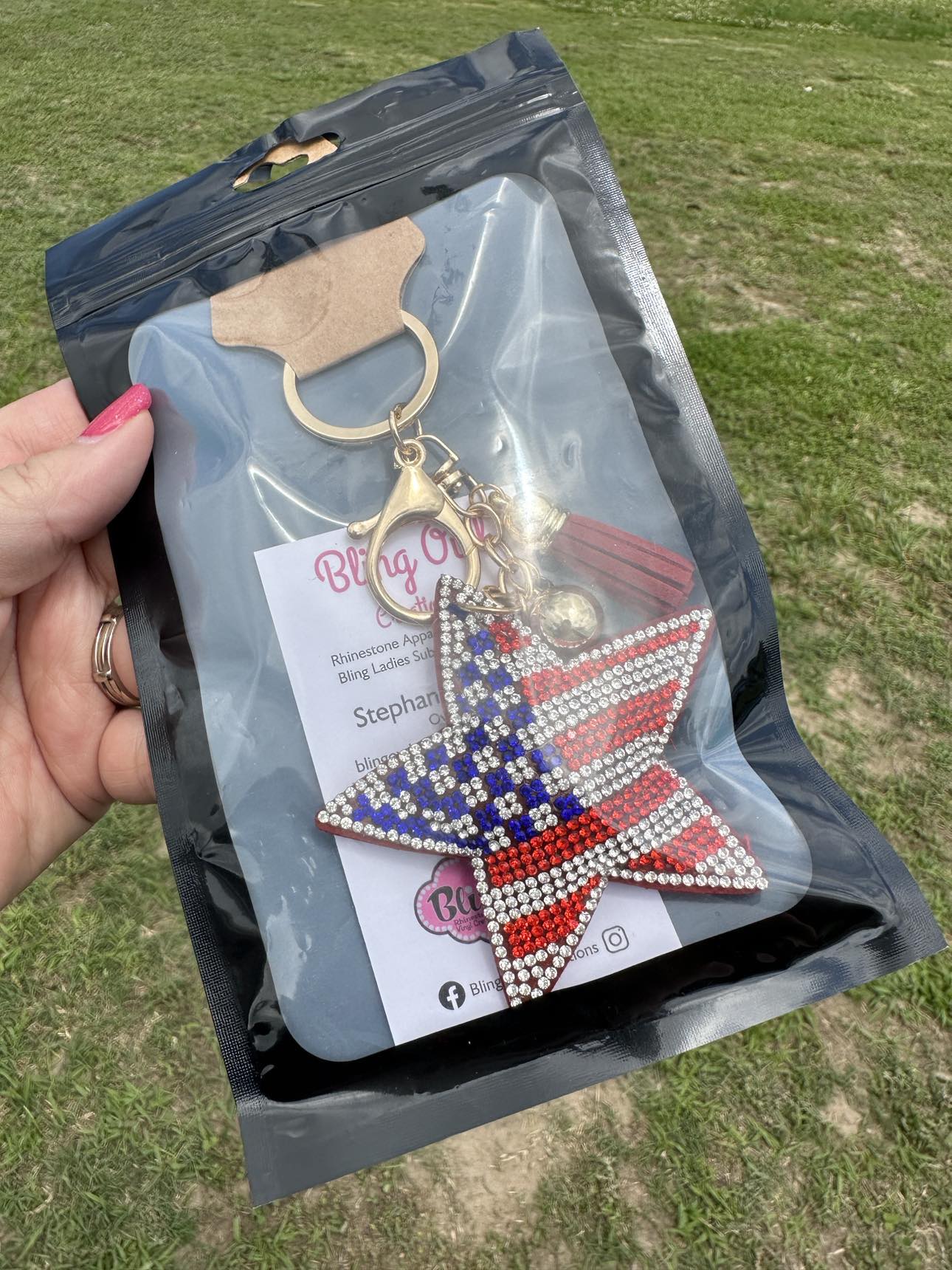 Star Spangled Bling Key Chain